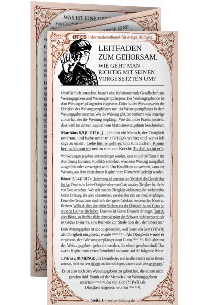 Leitfaden zum Gehorsam gegenüber der Obrigkeit kostenlos bestellen